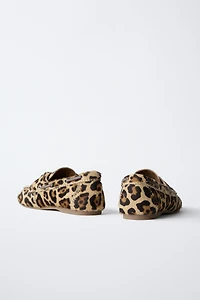 LEOPARD PRINT LEATHER DECK SHOES