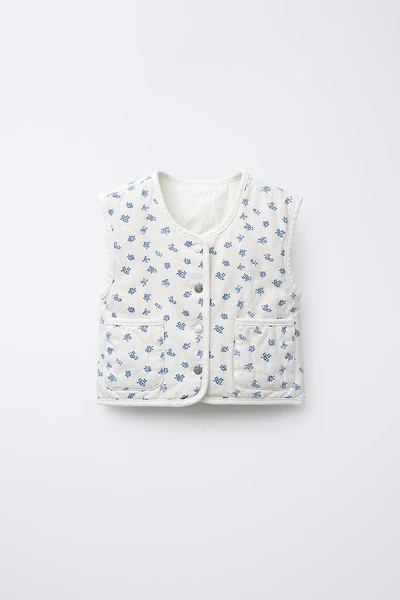 FLORAL TWILL VEST