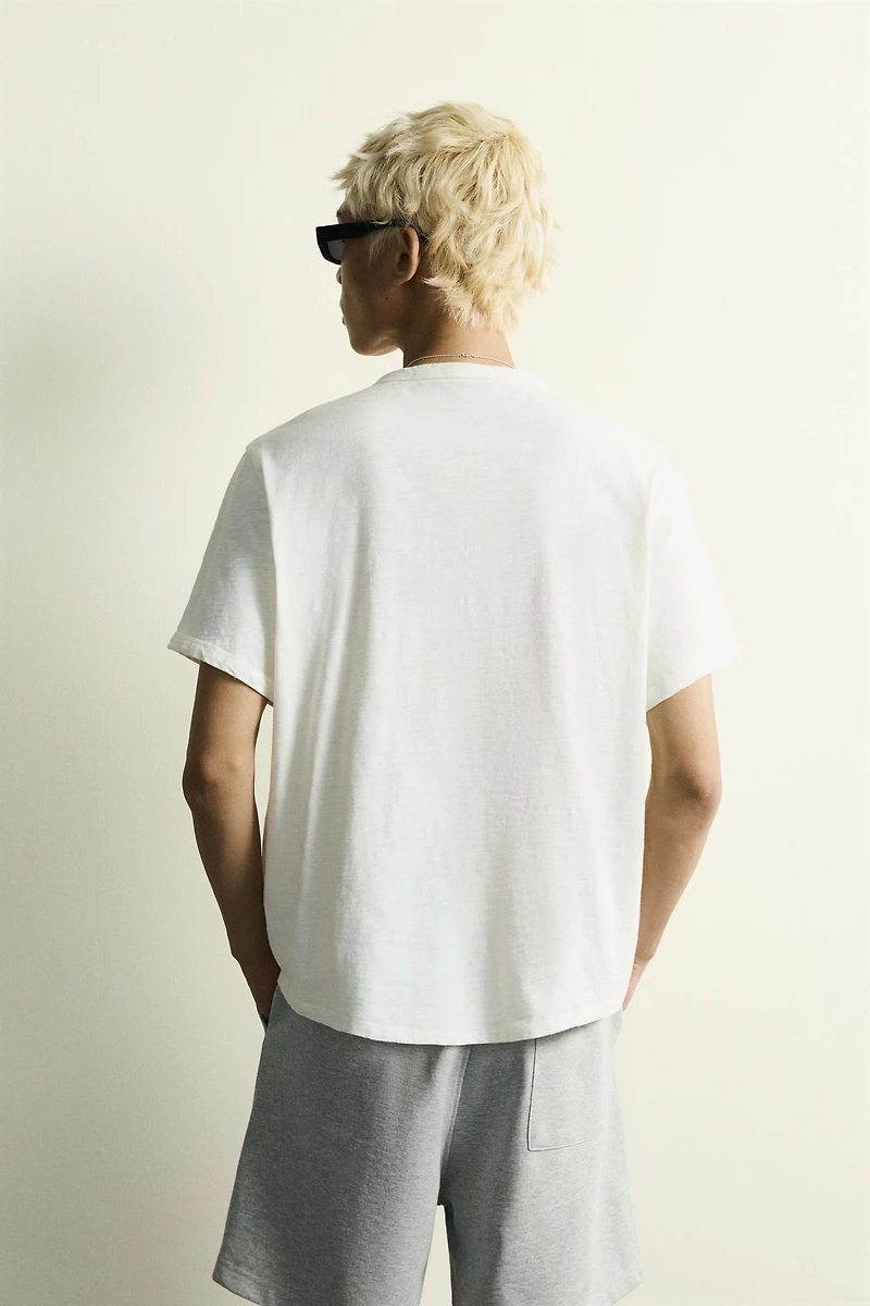 WASHED HENLEY T-SHIRT