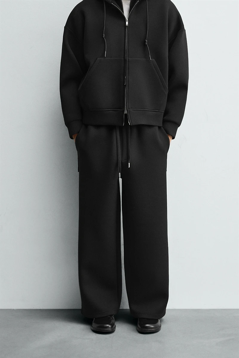 WIDE FIT NEOPRENE EFFECT PANTS