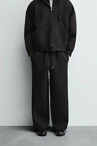 WIDE FIT NEOPRENE EFFECT PANTS