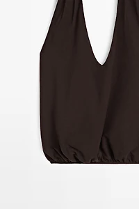 Top encolure américaine bas élastique coton
