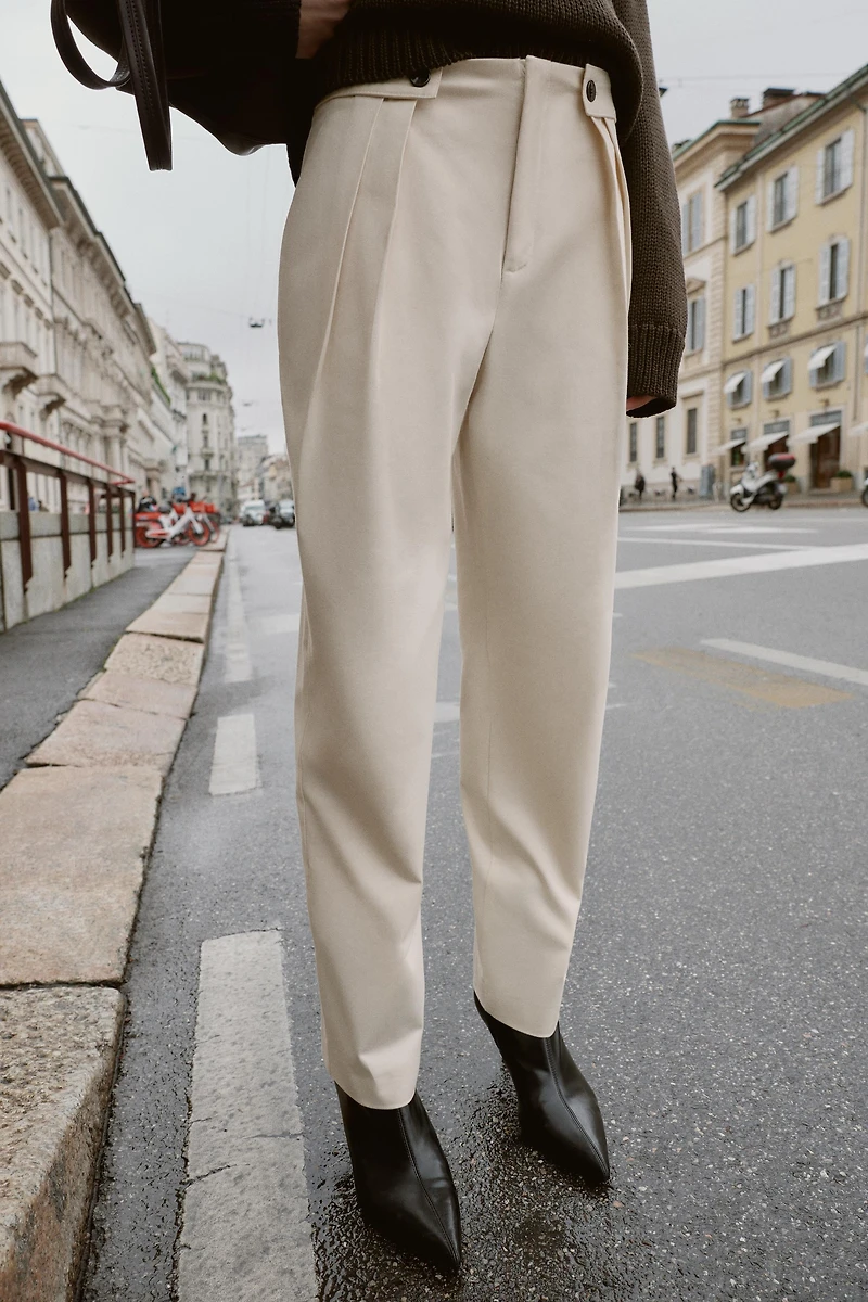 TAPERED PANTS WITH WAIST BUTTONS