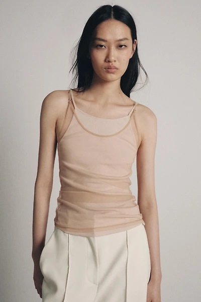 TOP HALTER EFFET DOUBLE TULLE