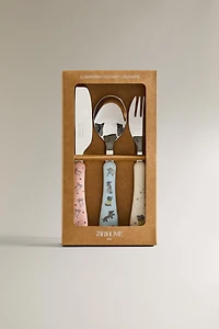CHILDREN'S FLATWARE SET SKATING DOG