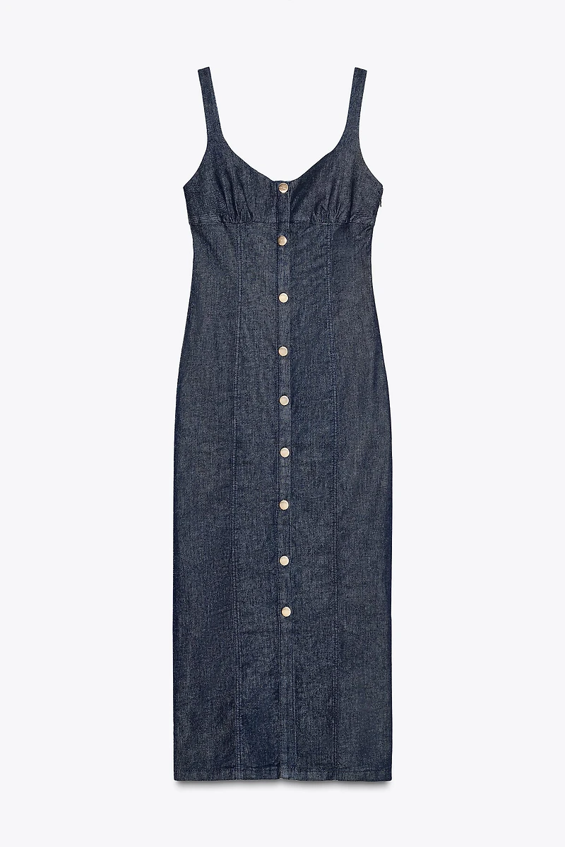 Z1975 STRAPPY DENIM MIDI DRESS