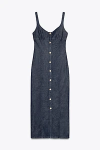 Z1975 STRAPPY DENIM MIDI DRESS