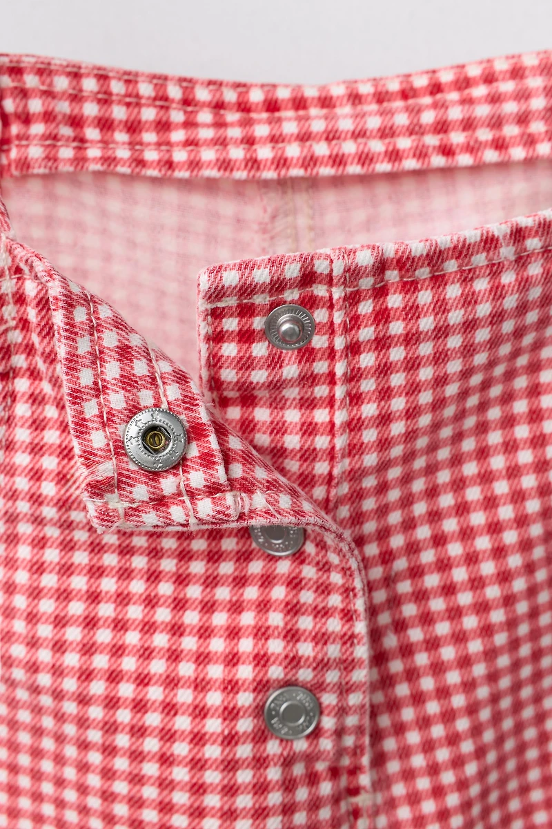 COMBI-SHORT EN SERGÉ À CARREAUX VICHY