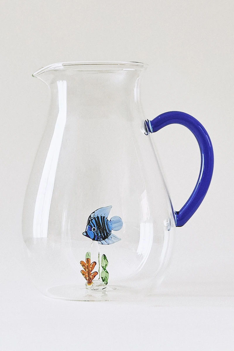 BOROSILICATE GLASS FISH PITCHER