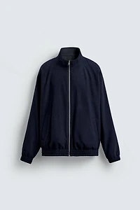 BLOUSON BOMBER RÉVERSIBLE AVEC MÉLANGE DE LAINE