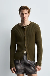 RIB KNIT CARDIGAN