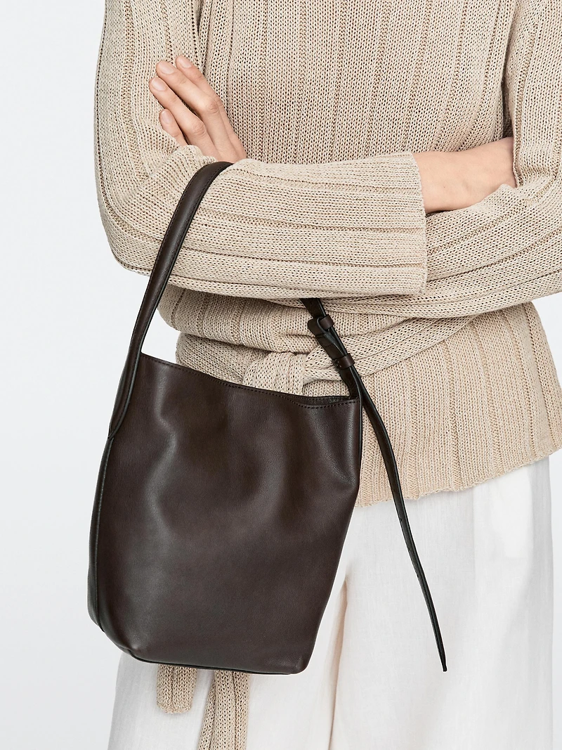 Nappa leather mini bucket bag