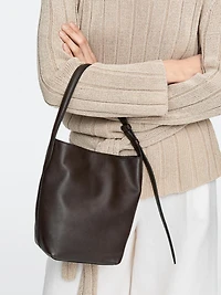 Nappa leather mini bucket bag