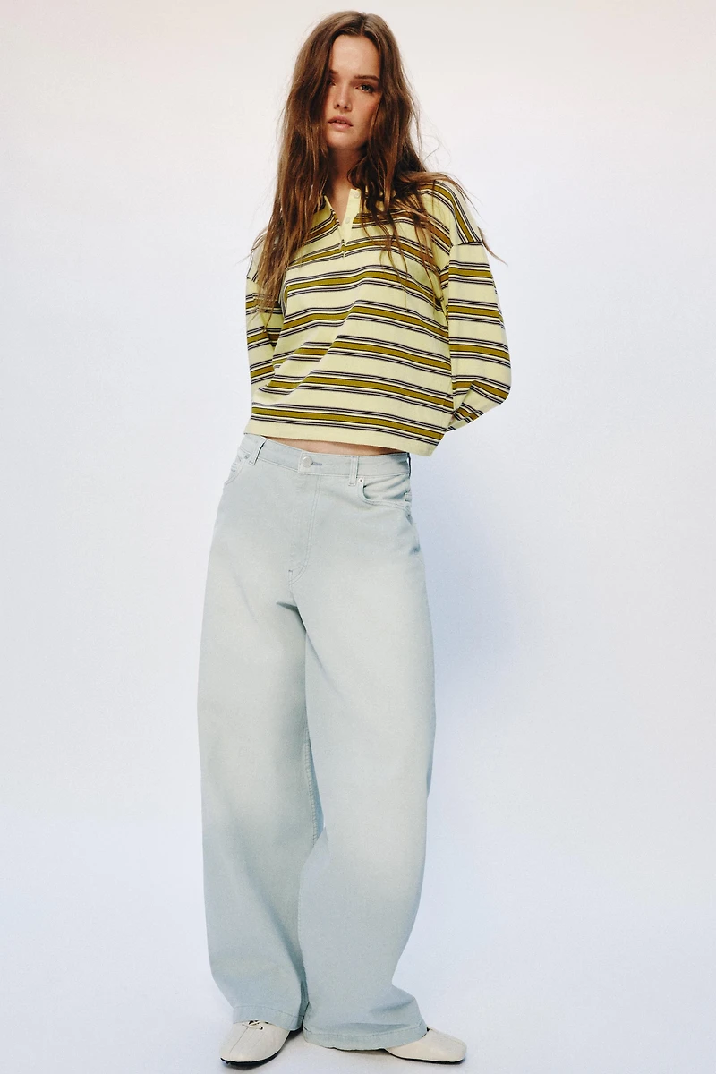 STRIPED LONG SLEEVE POLO