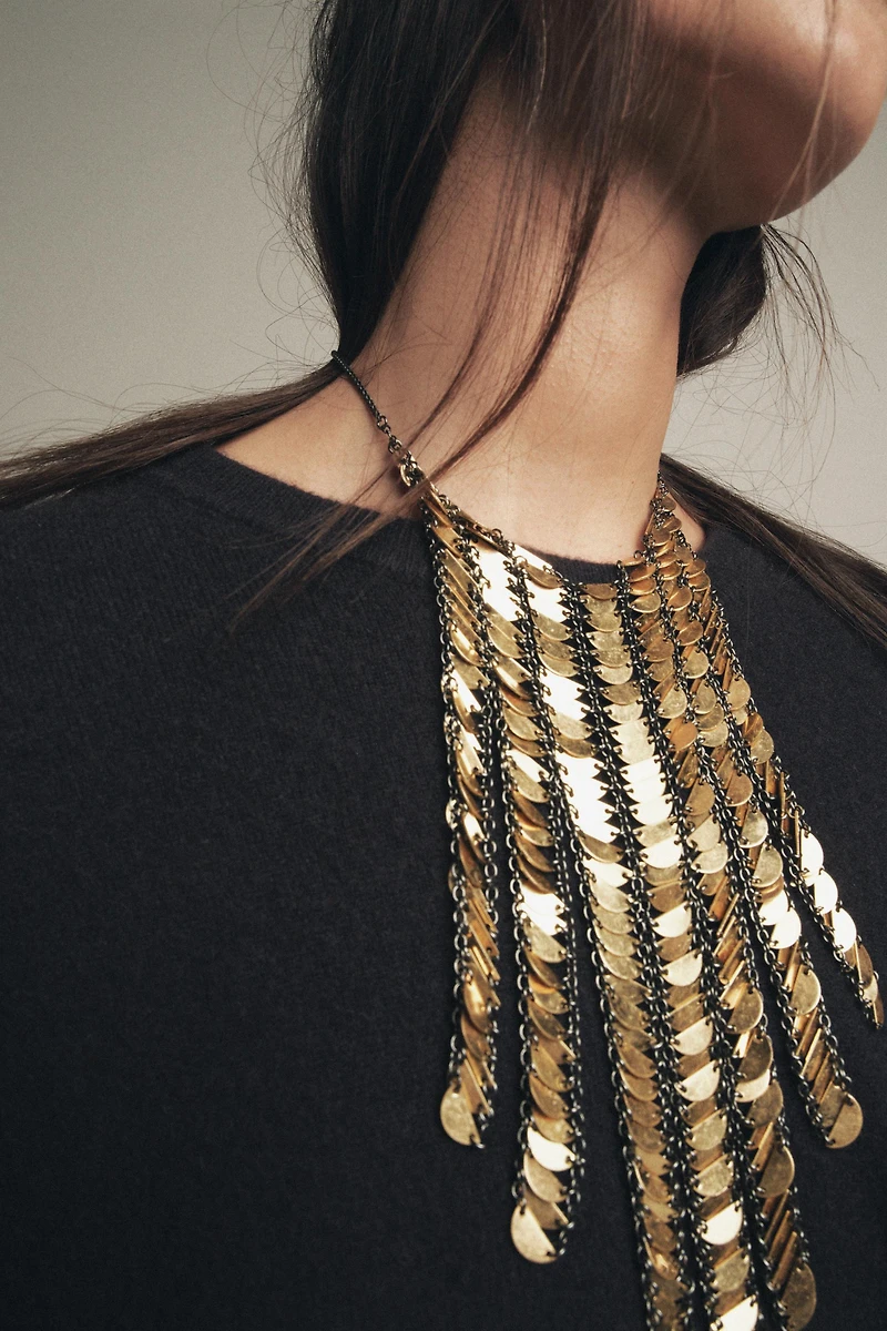 COLLIER CASCADE PIÈCES MÉTALLIQUES