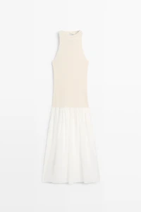Combined halter midi dress