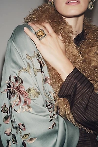 MAXI BAGUE CARRÉE BIJOU COMBINÉ