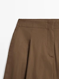 High-waist wide-leg trousers