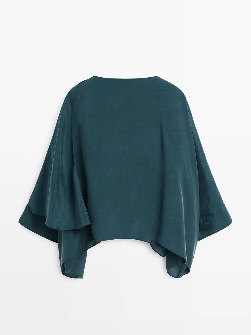 Flowing cape-style blouse