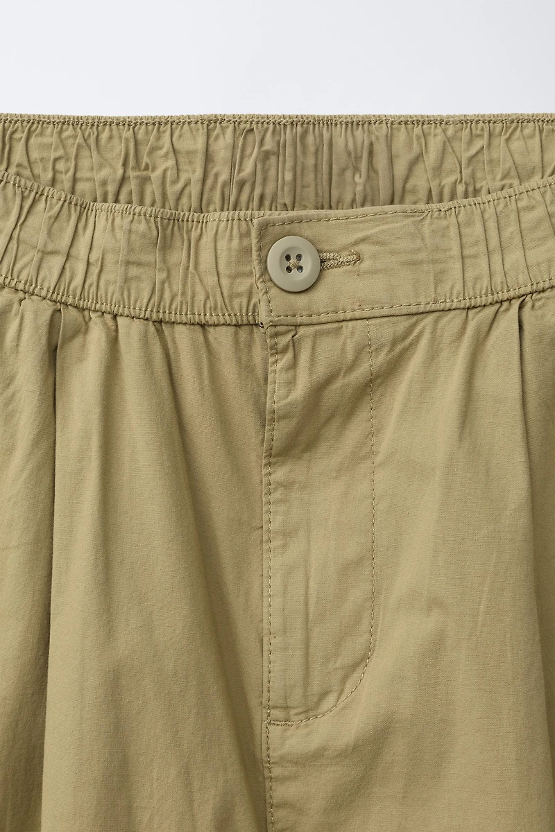 POPLIN BARREL SHORTS