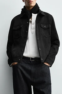 VESTE EFFET DAIM REGULAR FIT