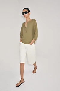 BERMUDA EN JEAN TAILLE MOYENNE ZW COLLECTION