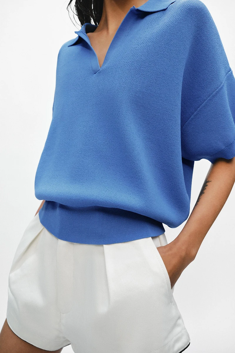 SHORT SLEEVE KNIT POLO SHIRT