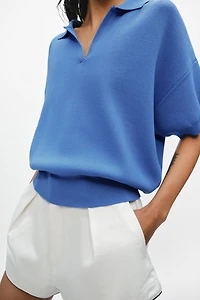 SHORT SLEEVE KNIT POLO SHIRT