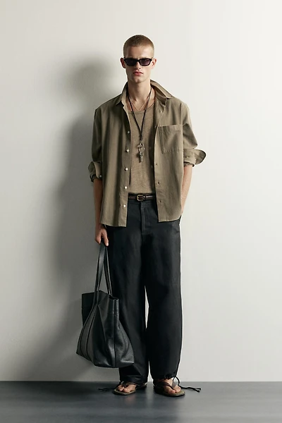 PANTALON COUPE DÉCONTRACTÉE LIN - VISCOSE