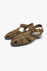 SPLIT LEATHER FISHERMAN SANDALS
