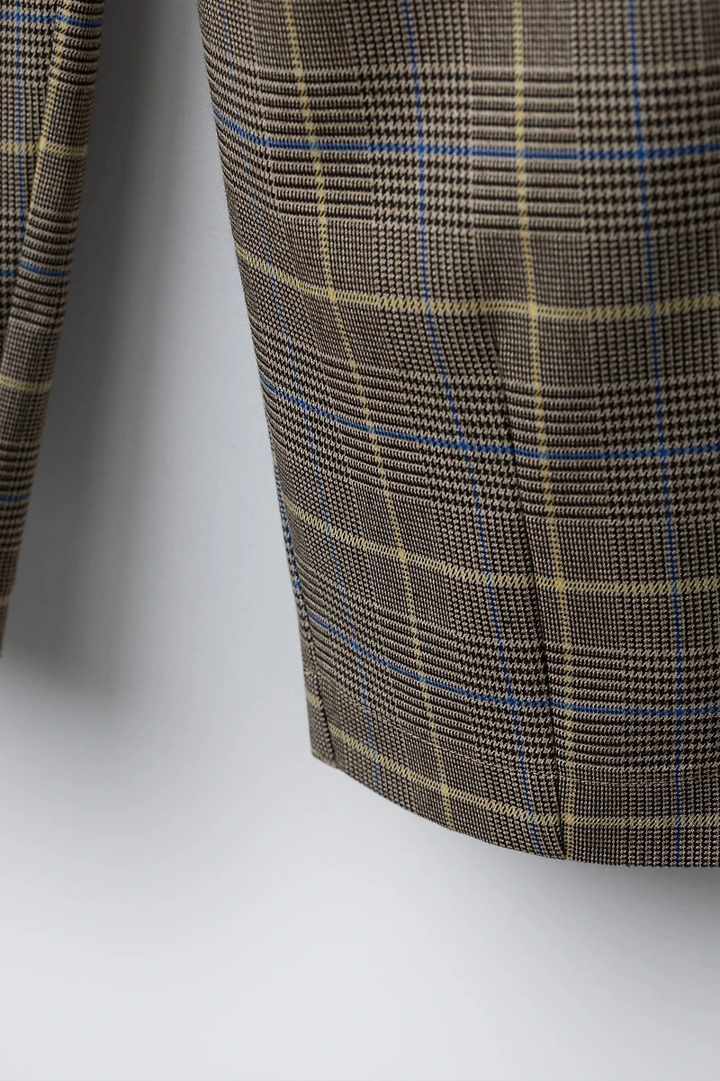 BARREL PLAID PANTS WITH DARTS