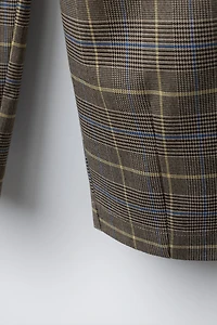 BARREL PLAID PANTS WITH DARTS