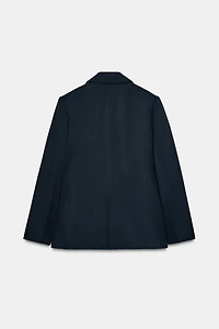 OVERSIZE DOUBLE-BREASTED TWILL BLAZER