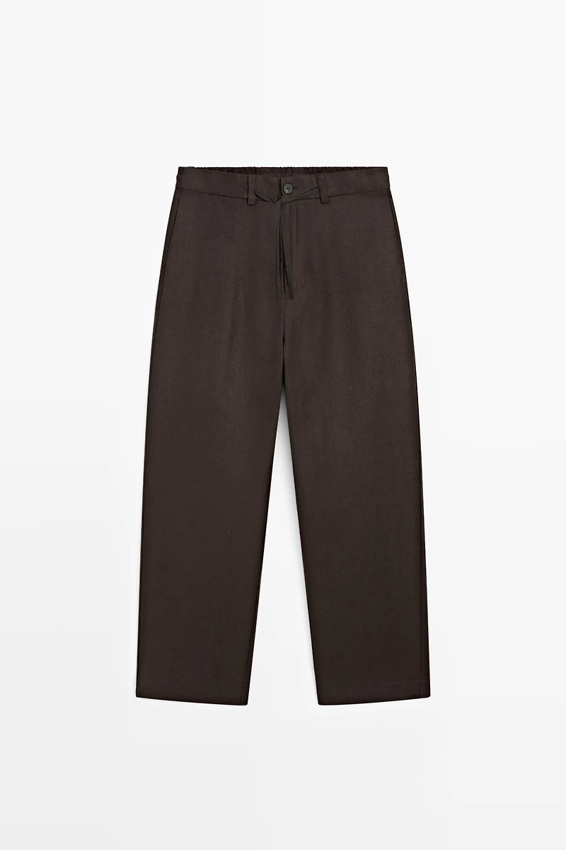 Total look 100% linen pants