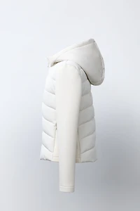 PUFFER JACKET WITH NEOPRENE EFFECT SLEEVES