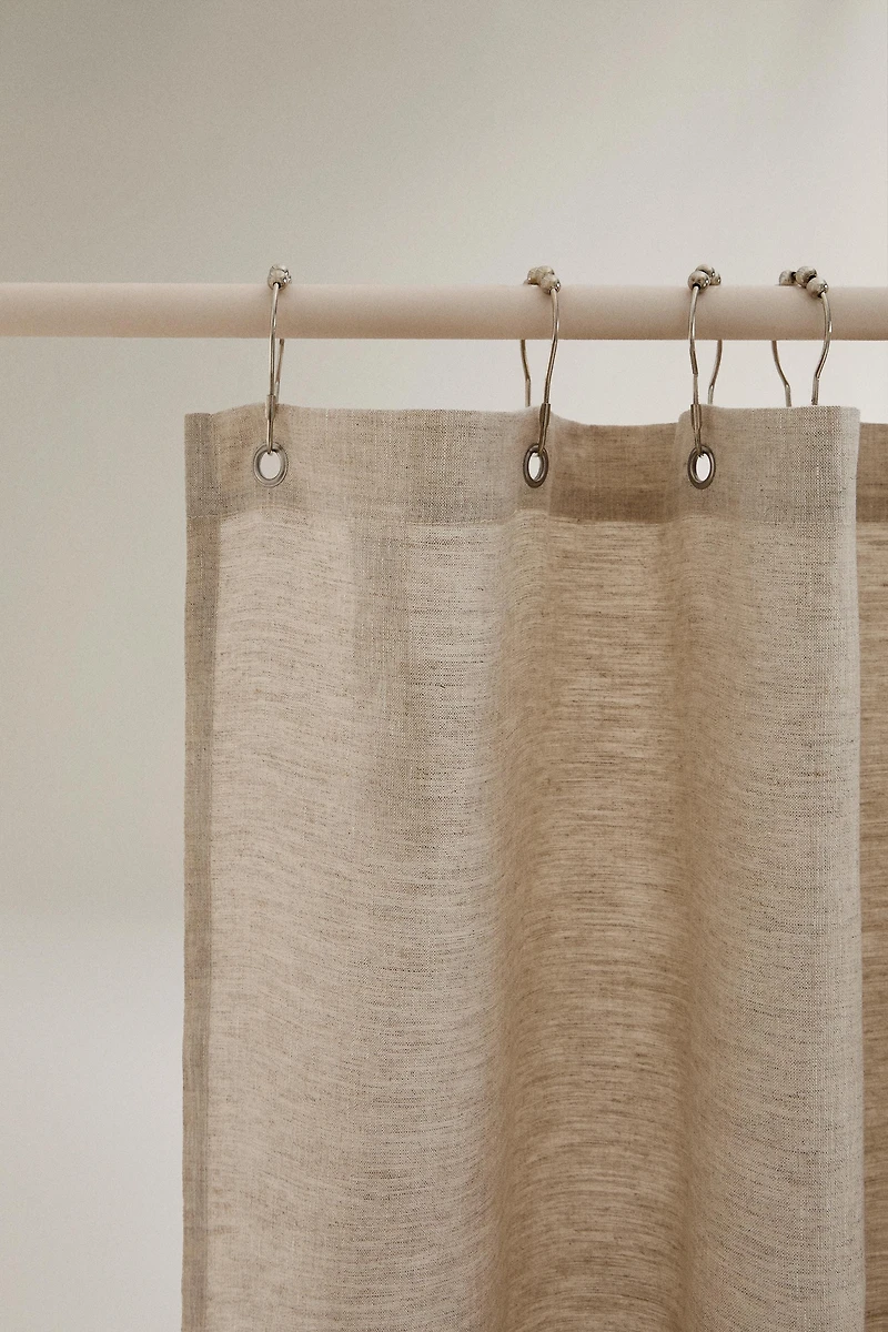 TRANSLUCENT LINEN SHOWER CURTAIN