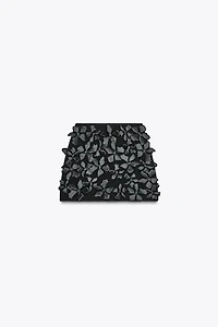 FLORAL STRUCTURE KNIT MINI SKIRT