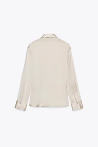 KNOTTED SATIN EFFECT SHIRT