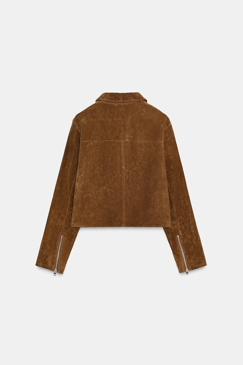 100% LEATHER SHORT JACKET