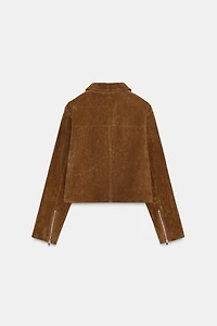 100% LEATHER SHORT JACKET