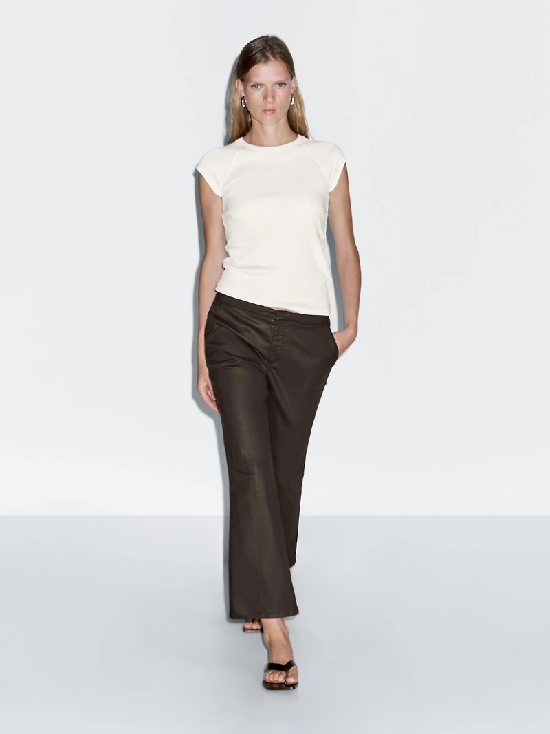 Pantalon flare cropped