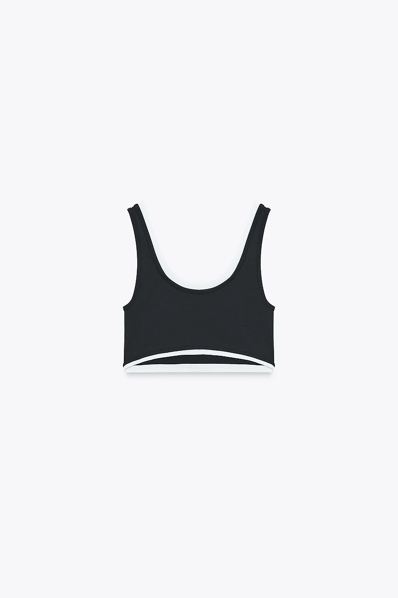 TOP COURT DE SPORT EFFET DOUBLE