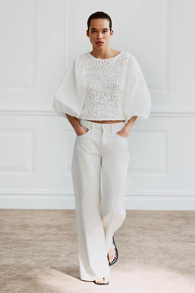 COMBINATION KNIT BLOUSE