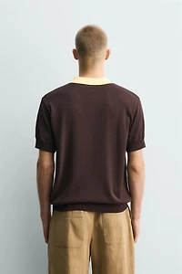 CONTRAST RELAXED FIT KNIT POLO