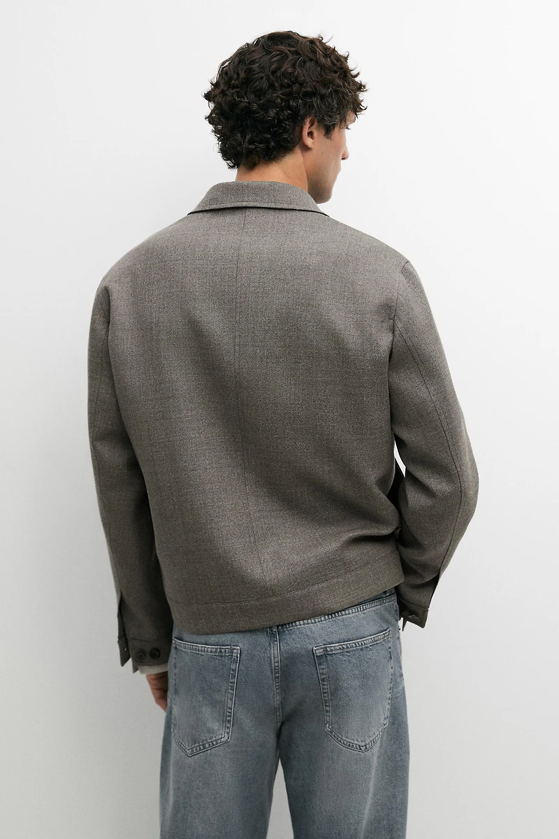Blouson structuré 100 % laine