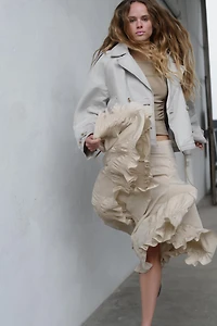 GODET MIDI SKIRT