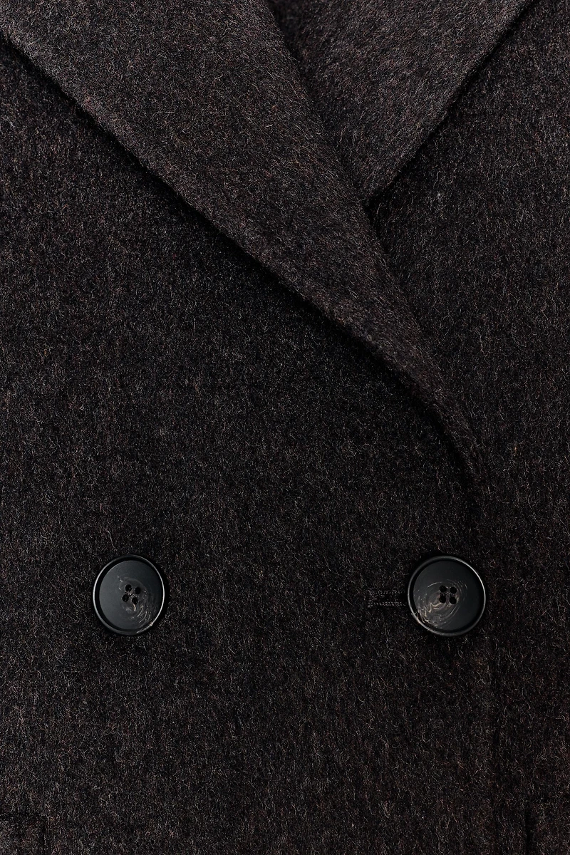 LONG DOUBLE-BREASTED WOOL COAT
