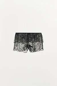 SEMI-SHEER LACE SHORTS