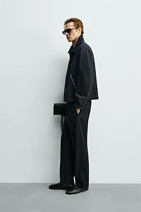 CONTRAST TOPSTITCH DENIM JACKET