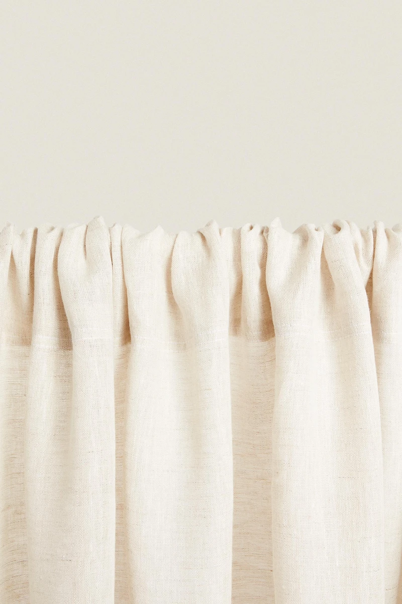 MEDIUM OPACITY DOUBLE-WIDE LINEN CURTAIN